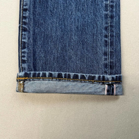 Uniqlo Selvedge Jeans Mens 32x32 Blue Denim Slim Straight Fit Medium Wash - Picture 6 of 8